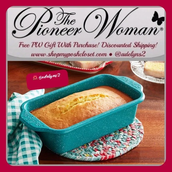 🌺 New Pioneer Woman Teal Blue Speckle 9”x5” Nonstick Aluminized Steel Loaf Pan - Picture 1 of 11